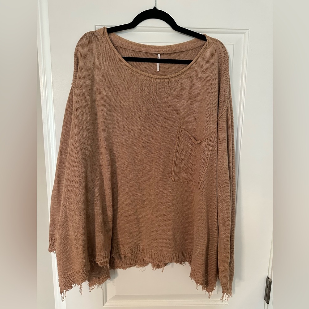 Free People Tan Knit Sweater